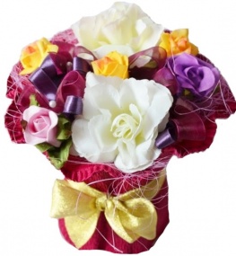 Duży bukiet z 2 grubych ręczników łazienkowych