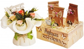 Zestaw herbat i piękny bukiet - super prezent