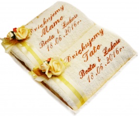 Duże podziękowania dla rodziców - ręczniki kąpielowe z haftem