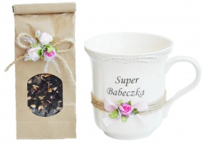 Kubek z porcelany + herbata sypana - praktyczny zestaw